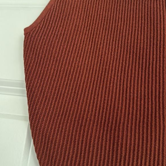 Aritzia Babaton Sculpt Knit Cropped Tank Sz L Rich Copper - Picture 4 of 5